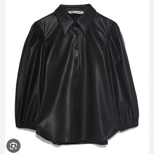 Zara faux leather top